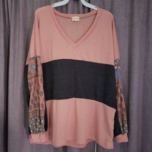 Boho Waffle Top - XL